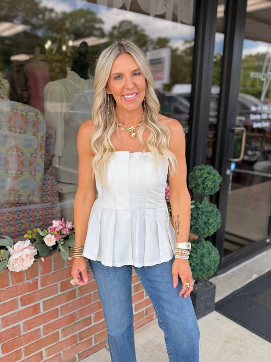 Strapless Pleated Top