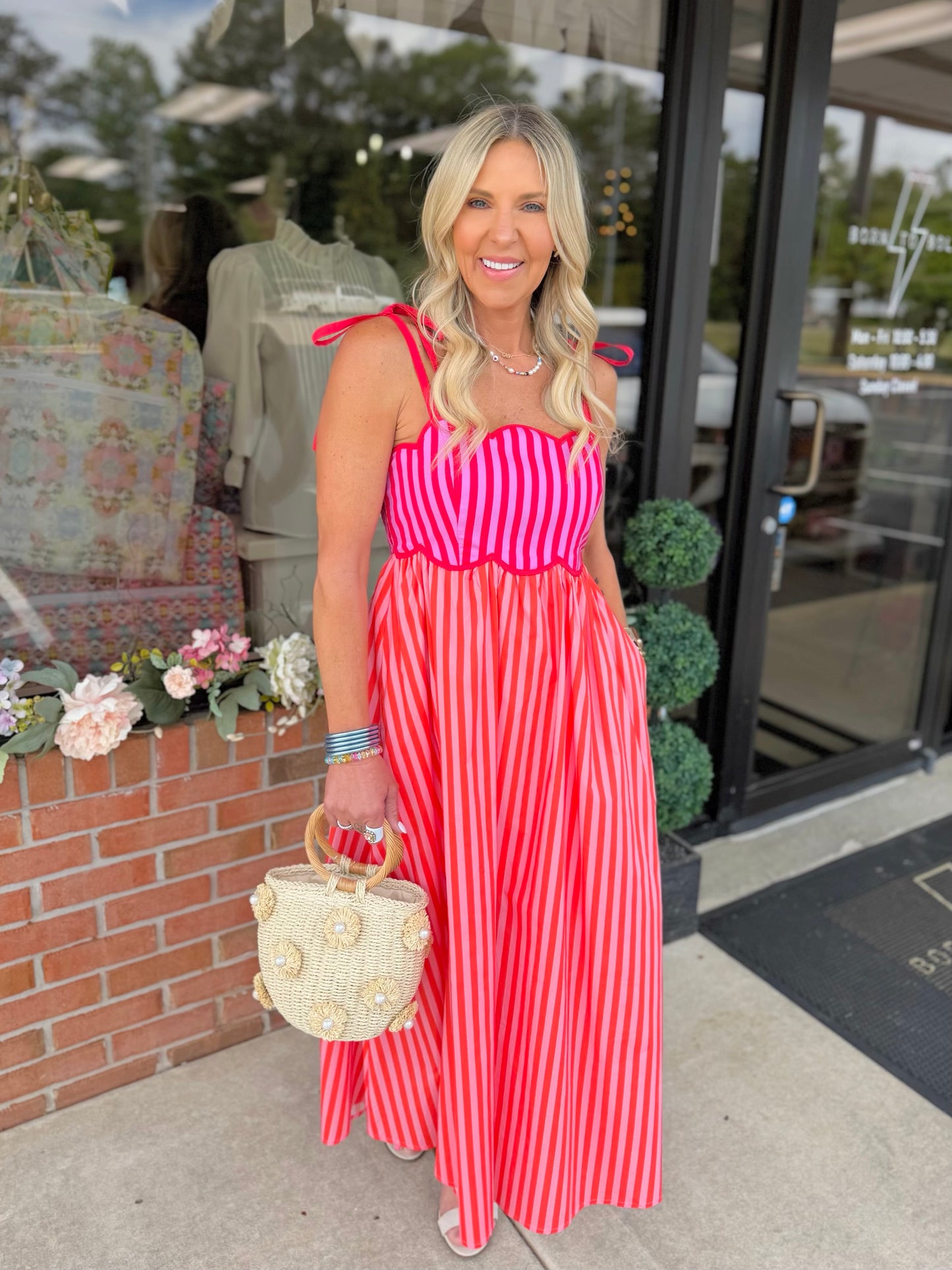 Sunset Stripe Midi Dress