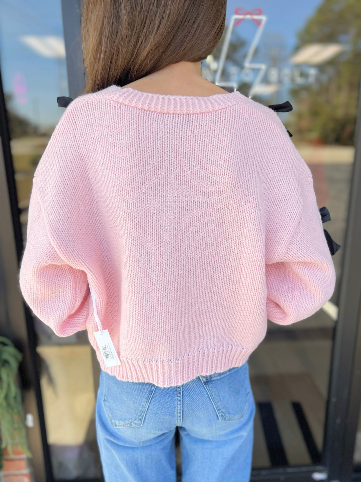 Satin Bow Cardigan