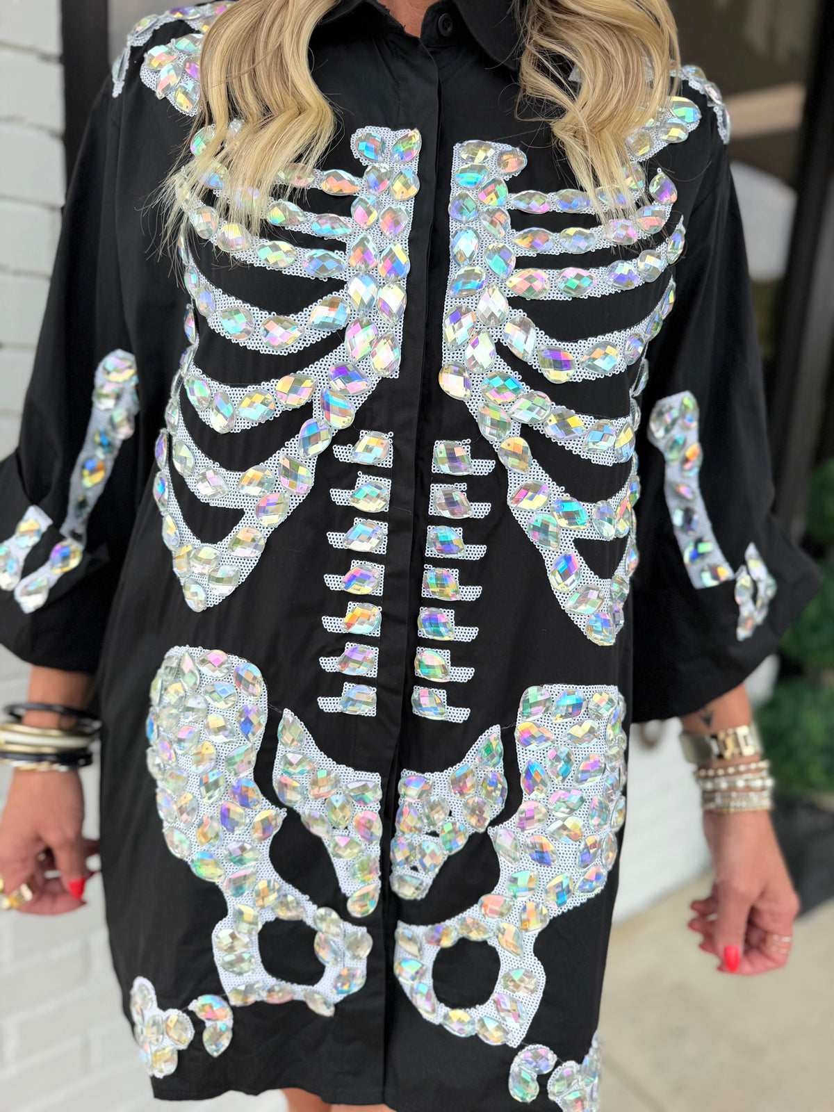 QOS Jeweled Skeleton Tunic
