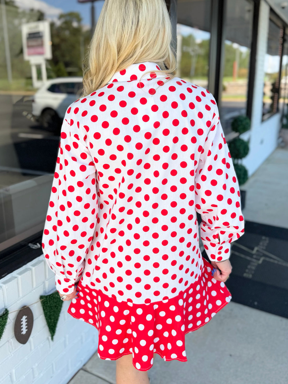 QOS Polka Dot Metallic Nutcracker Dress