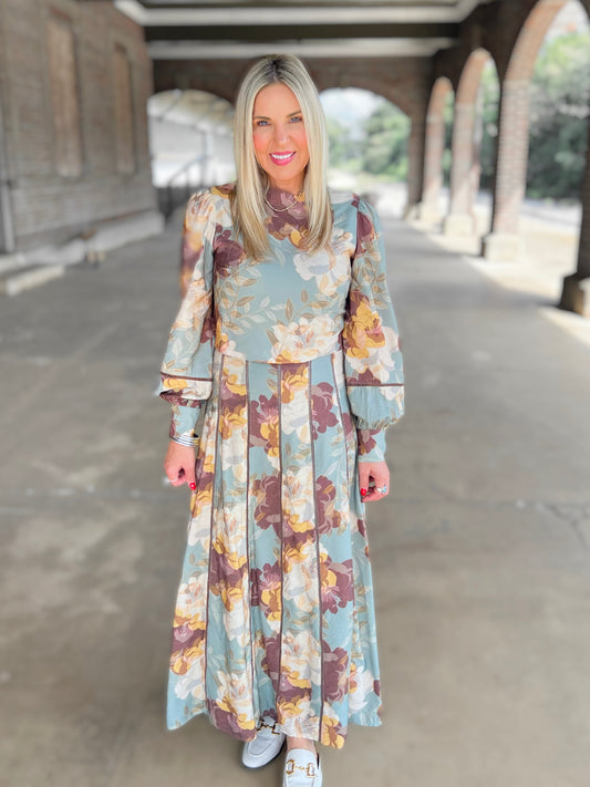 Floral Frenzy Mock Neck Top