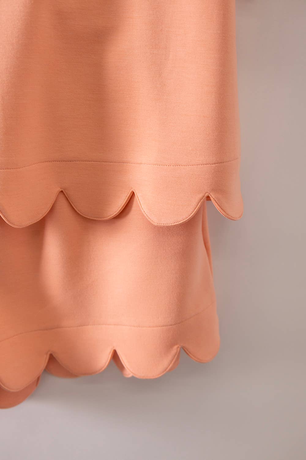 Half-Zip Scallop Short Set