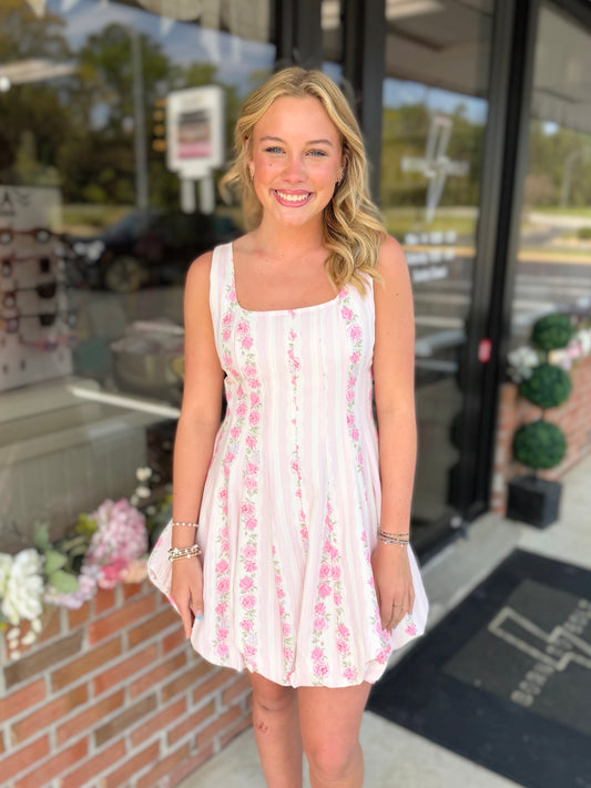 Fancy Floral Mini Dress