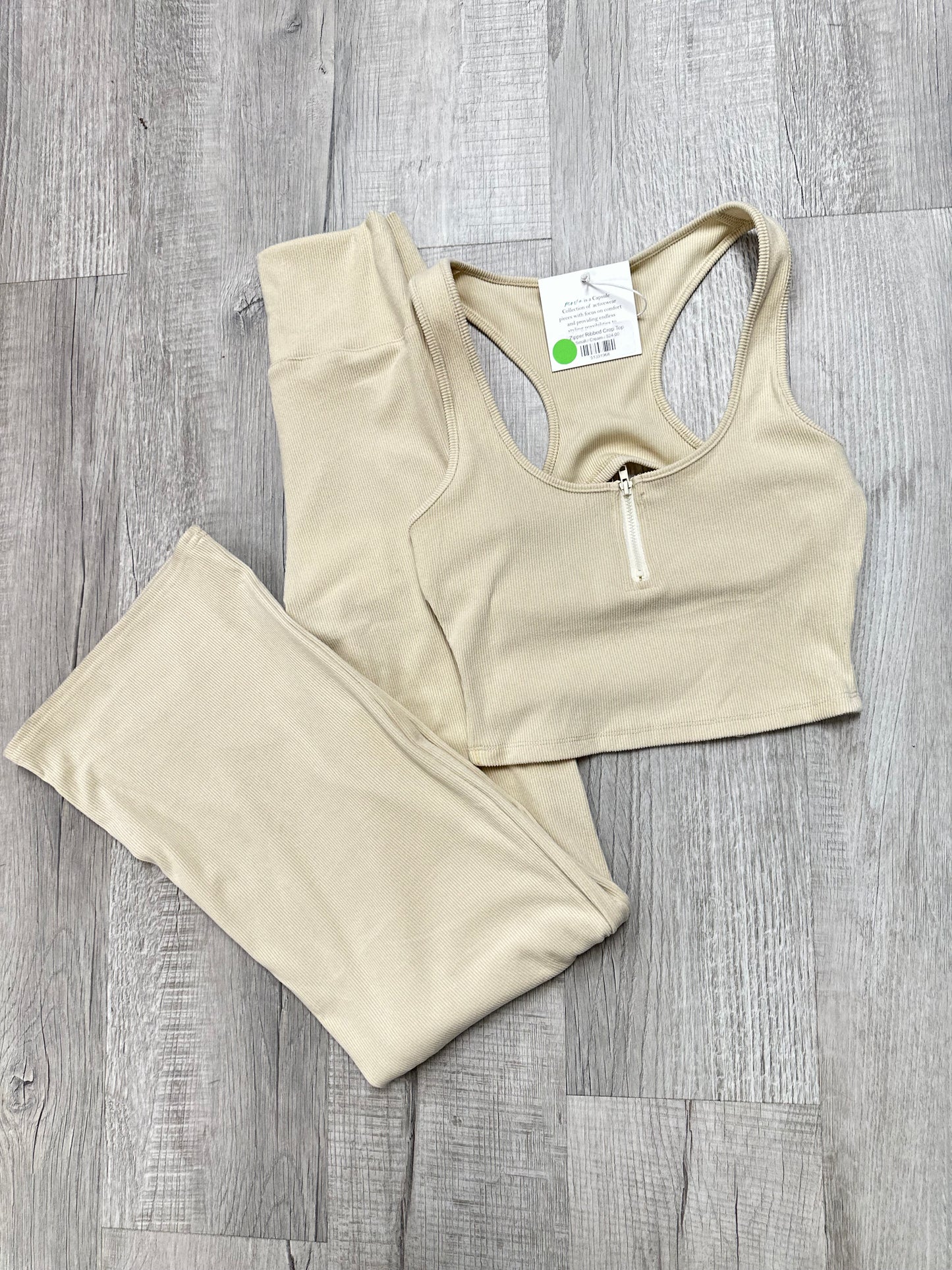 Zipper Ribbed Crop Top