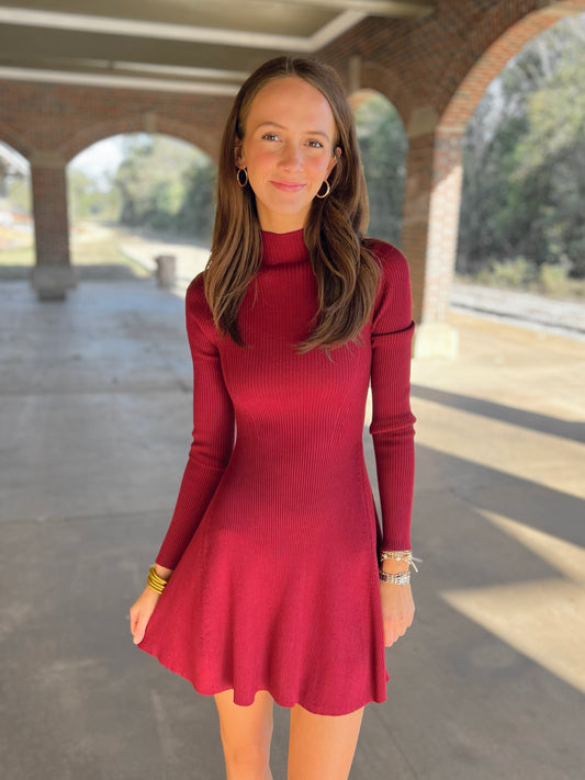 Mock Neck Mini Dress