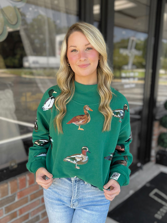 QOS Duck Mock Neck Sweatshirt