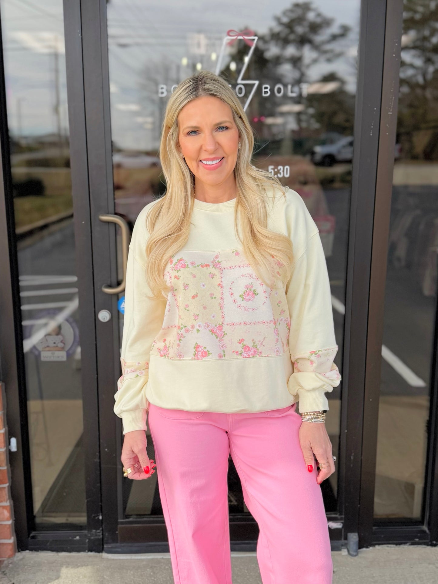 Lucy Floral Patchwork Pullover