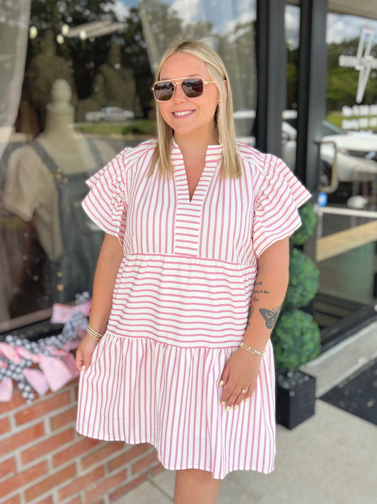 Between The Lines Mini Dress