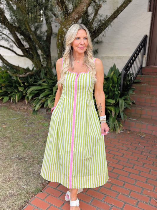 Leigh Striped Midi Dress