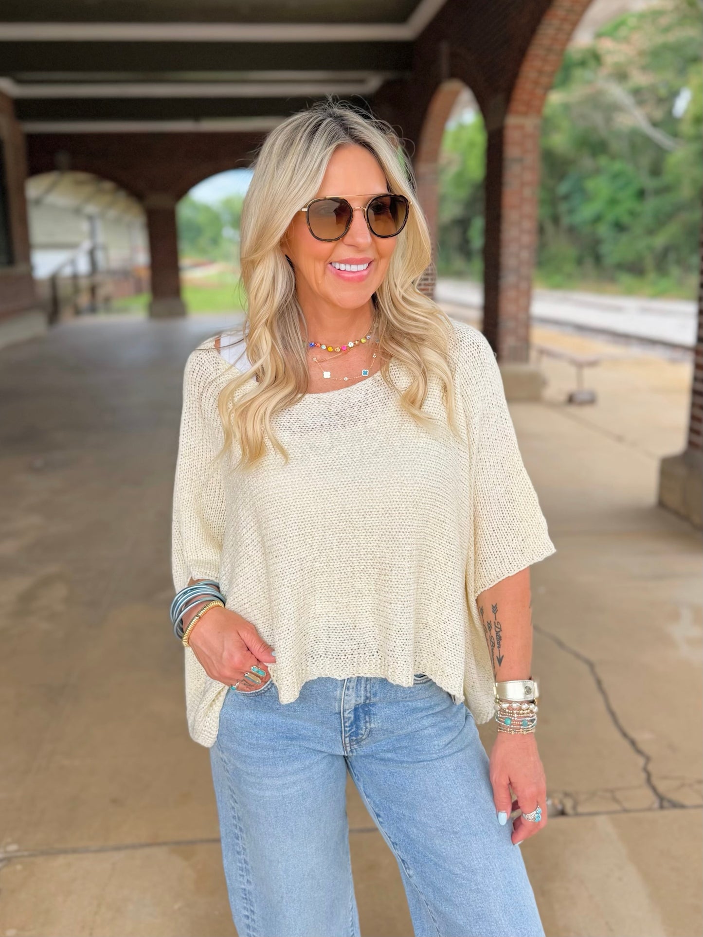 Lurex Poncho Top