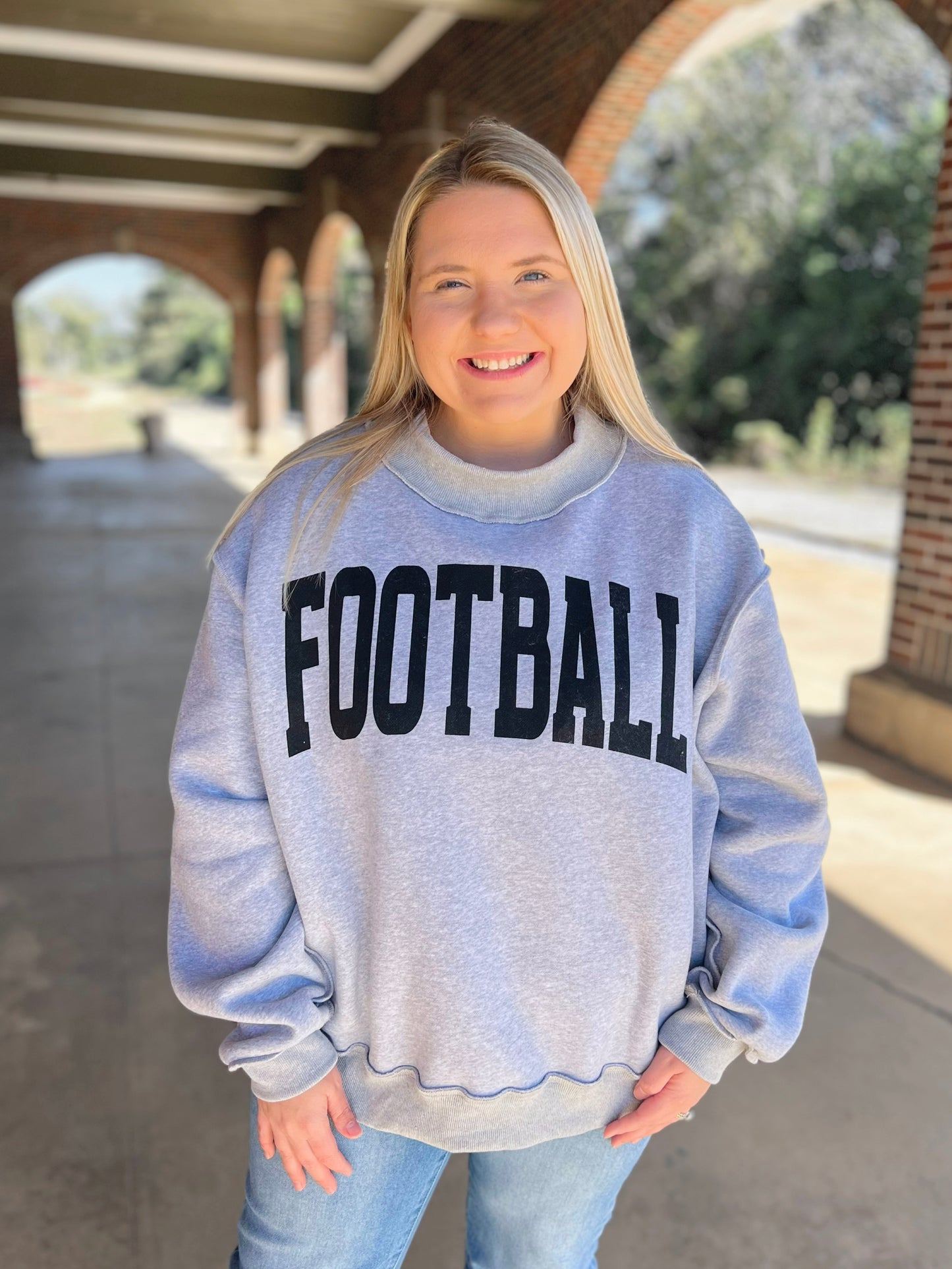 Football Reversible Mock Neck Sweatshirt