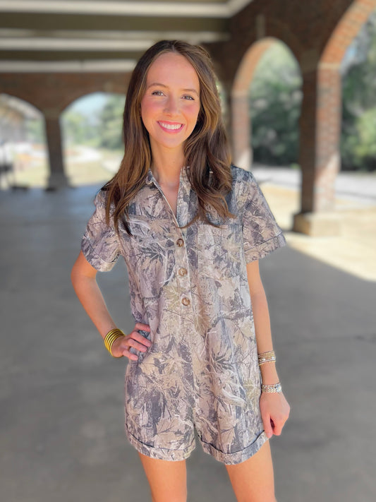 Camo Denim Romper