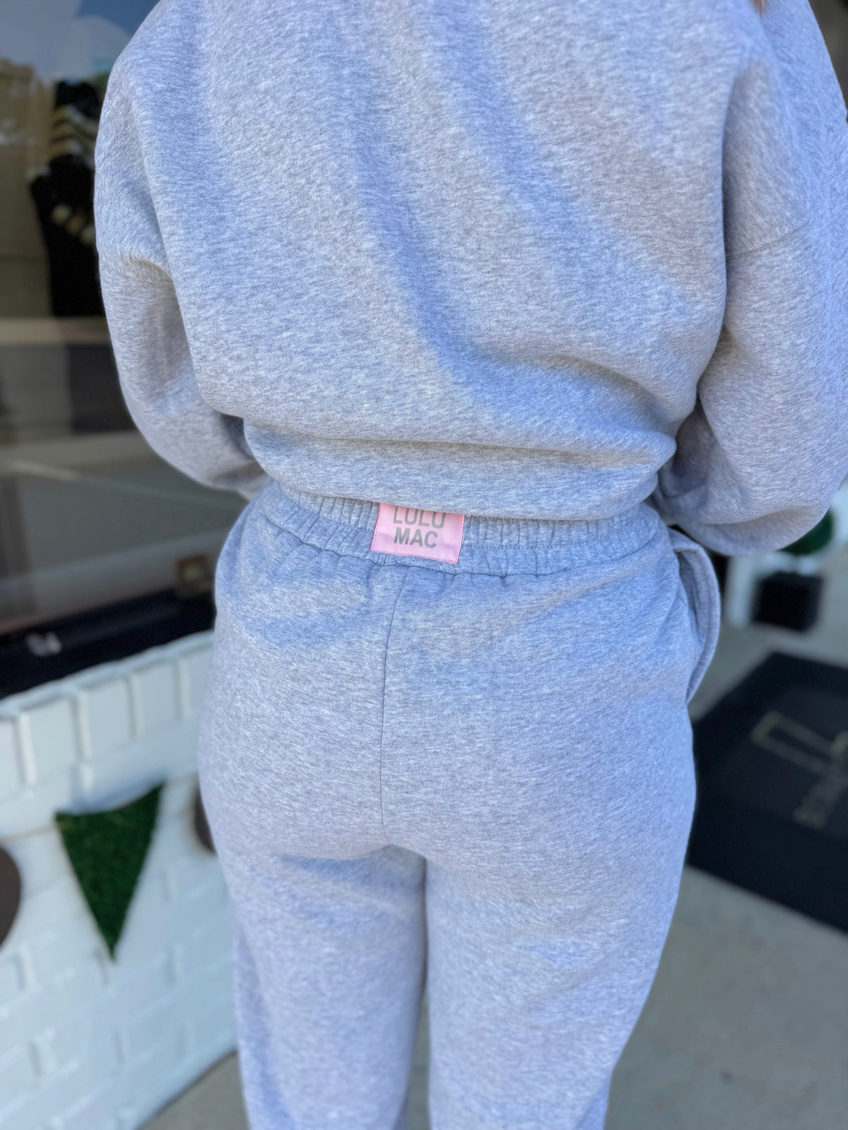 LULU MAC: Puff Pant: Grey/Light Pink