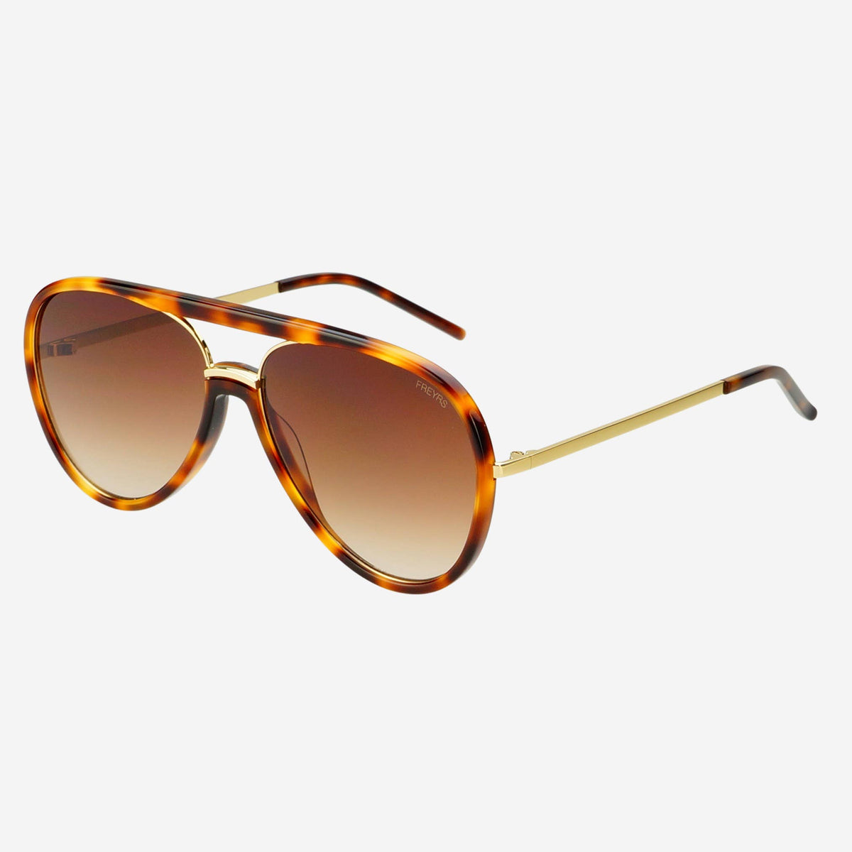 Shay Aviator Sunglasses: Tortoise/Gradient Brown