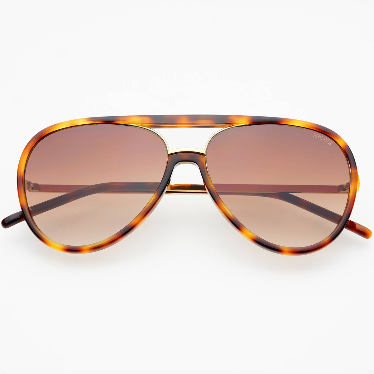 Shay Aviator Sunglasses: Tortoise/Gradient Brown