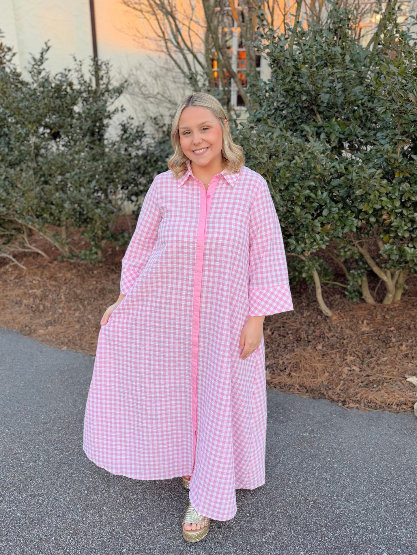 Gingham Midi Dress