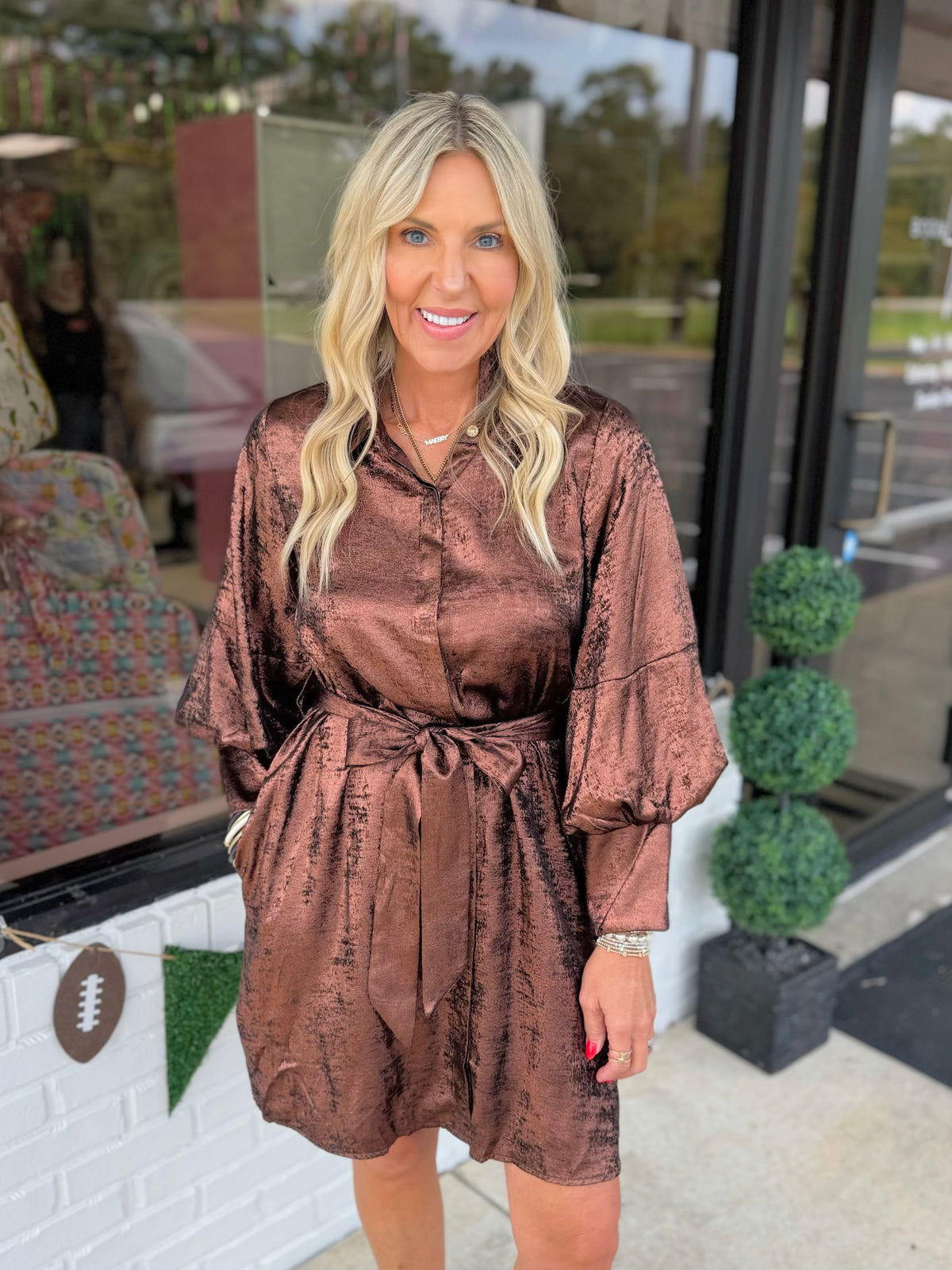 Brandi Metallic Dress