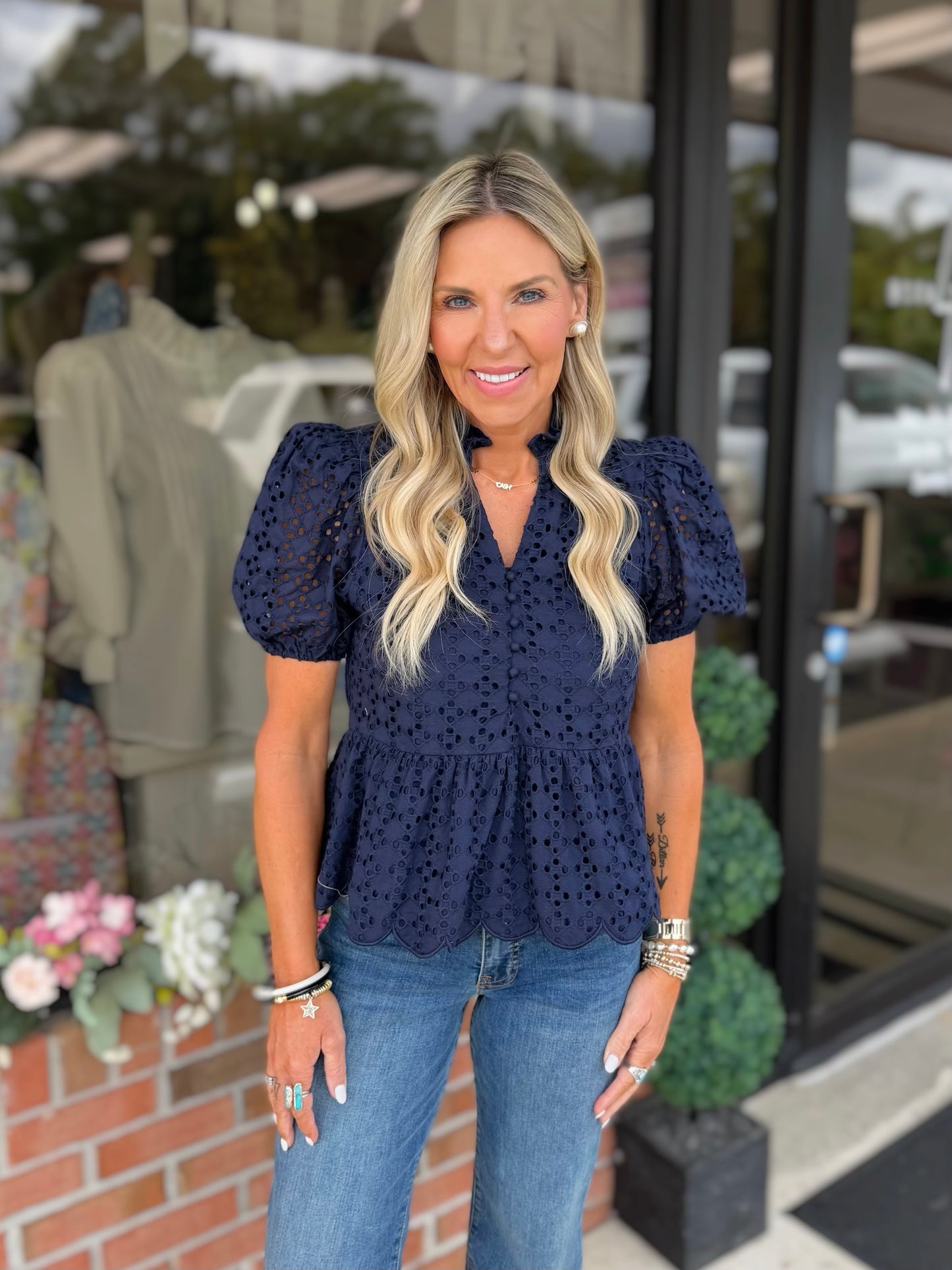 Babydoll Eyelet Top