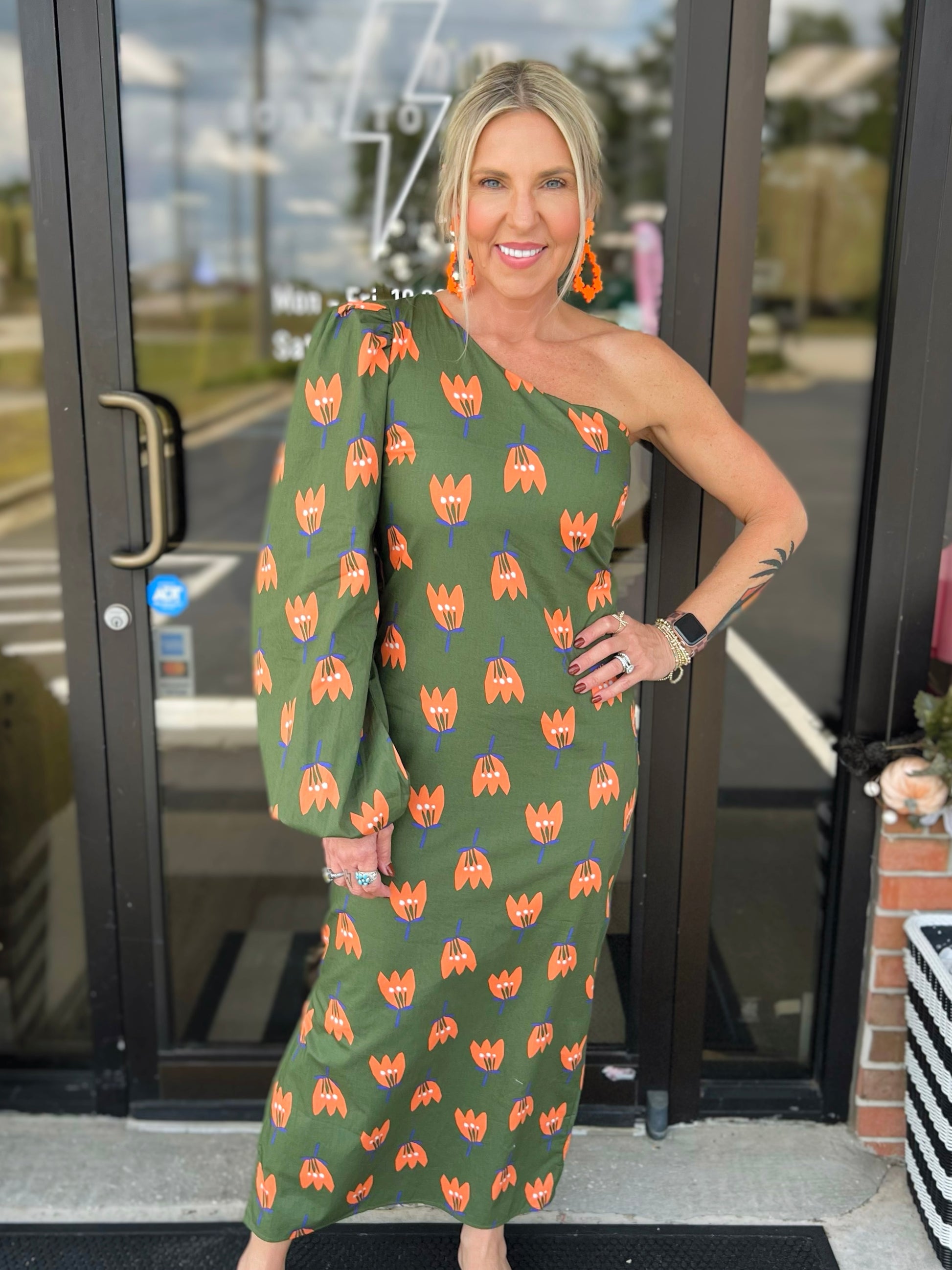 poplin one shoulder dress Zebra Poplin One Shoulder Wrap Dress