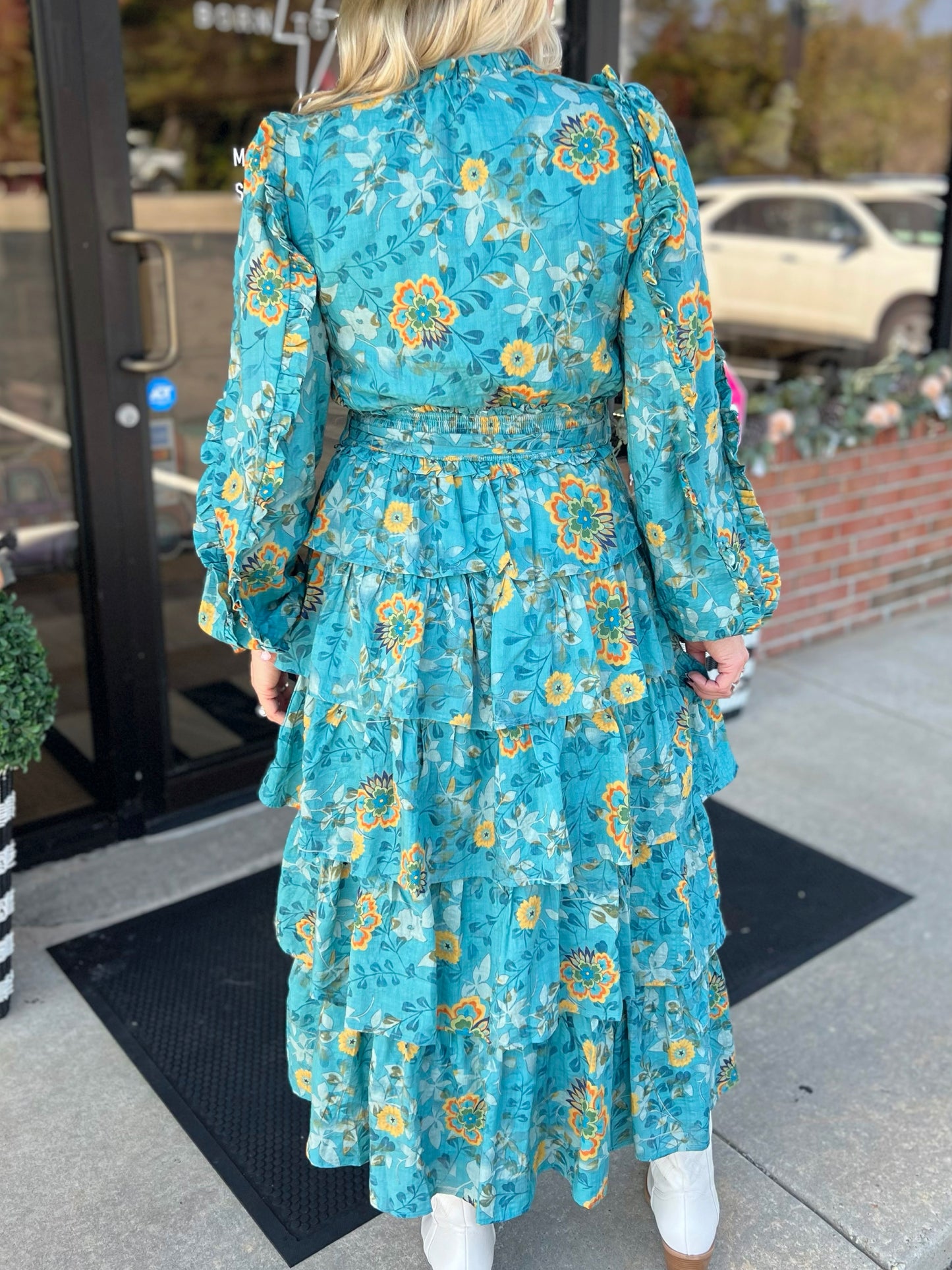 Floral Tiered Midi Dress