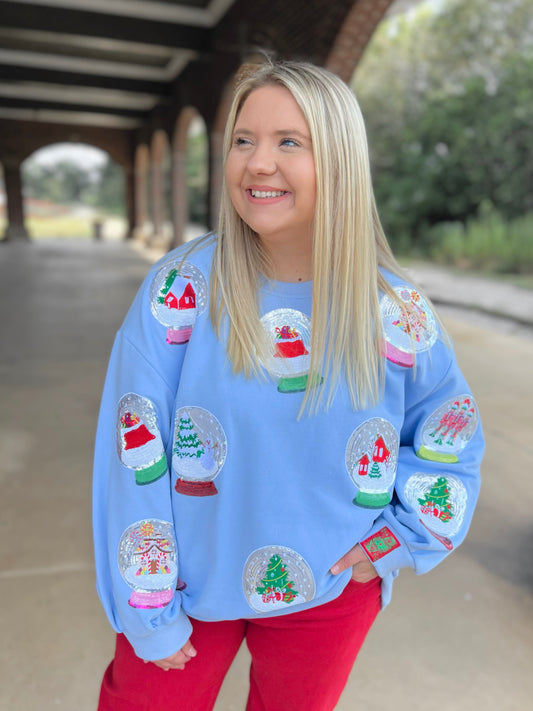 QOS Christmas Snow Globe Sweatshirt