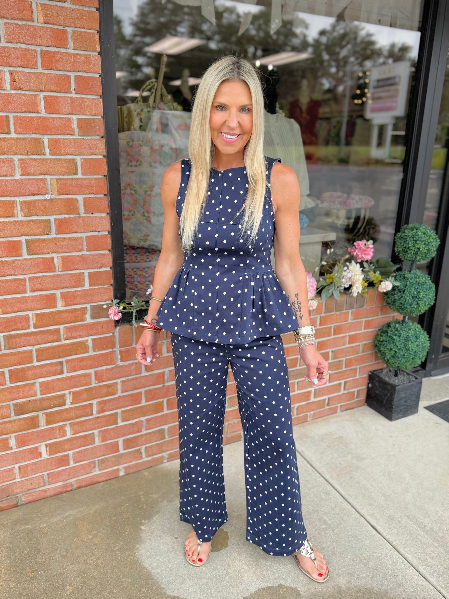 Polka Dot Wide Leg Pants