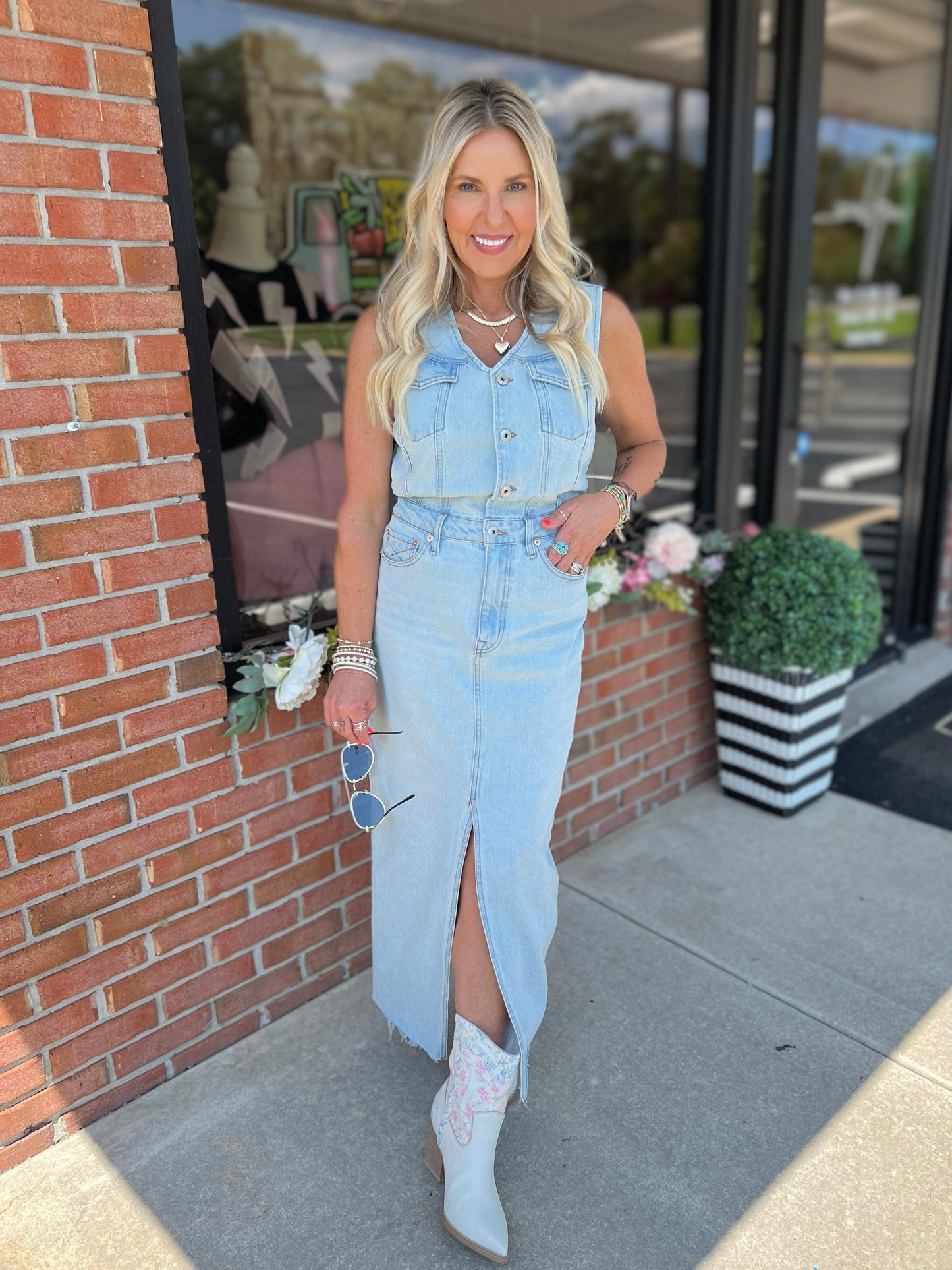 Twin Flame Denim Dress