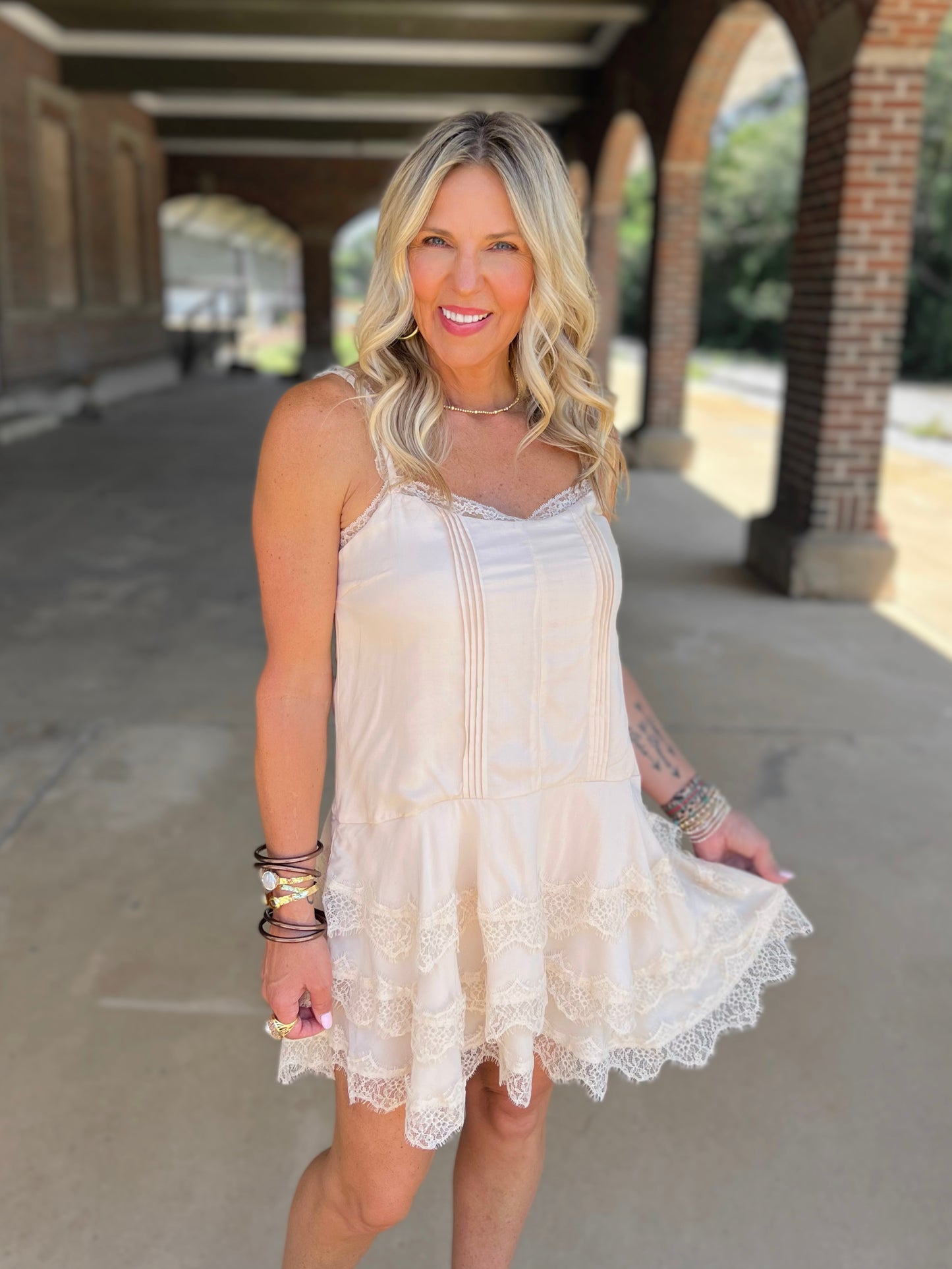 Scallop Lace Slip Dress