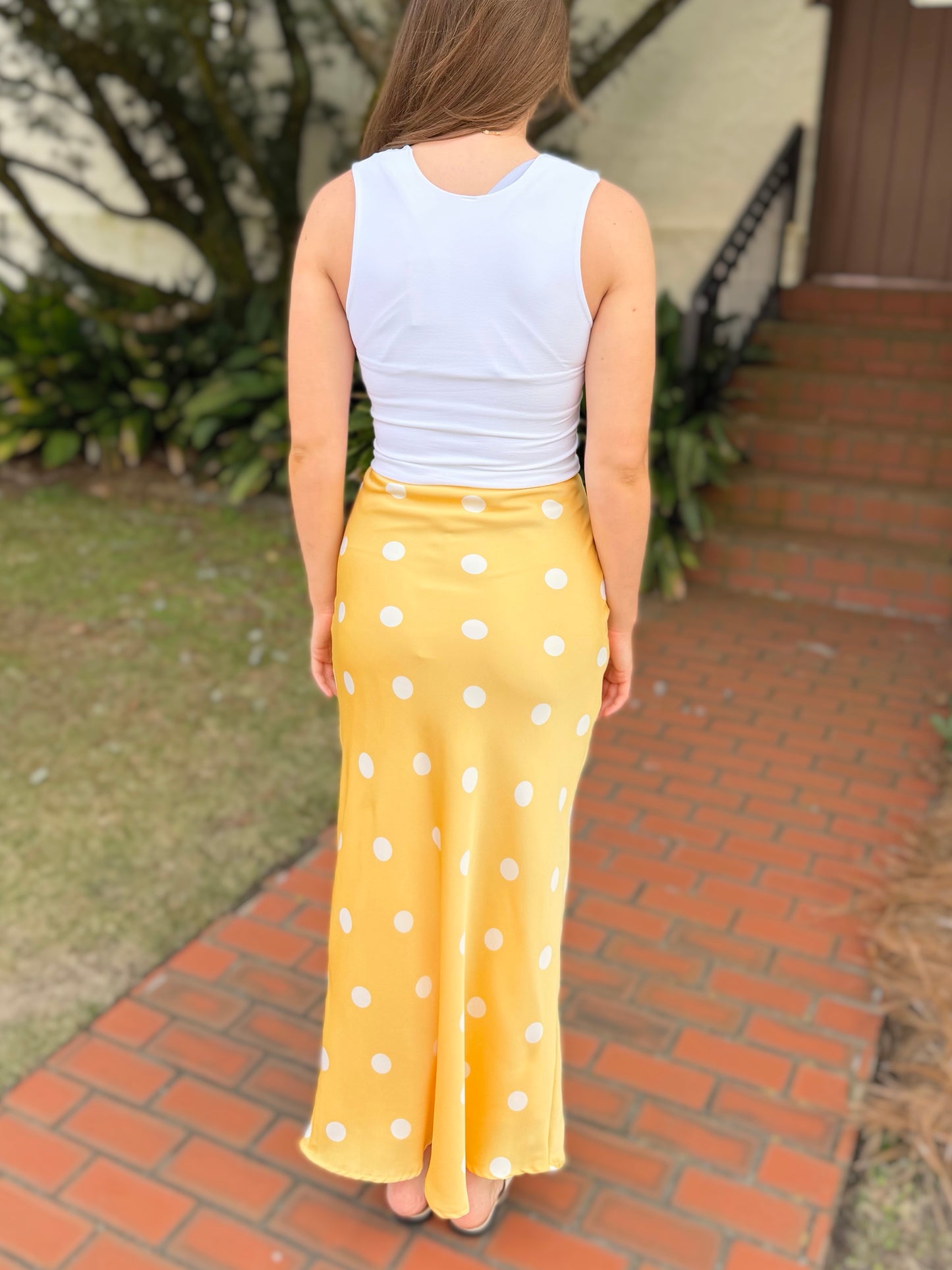 Satin Polka Dot Skirt