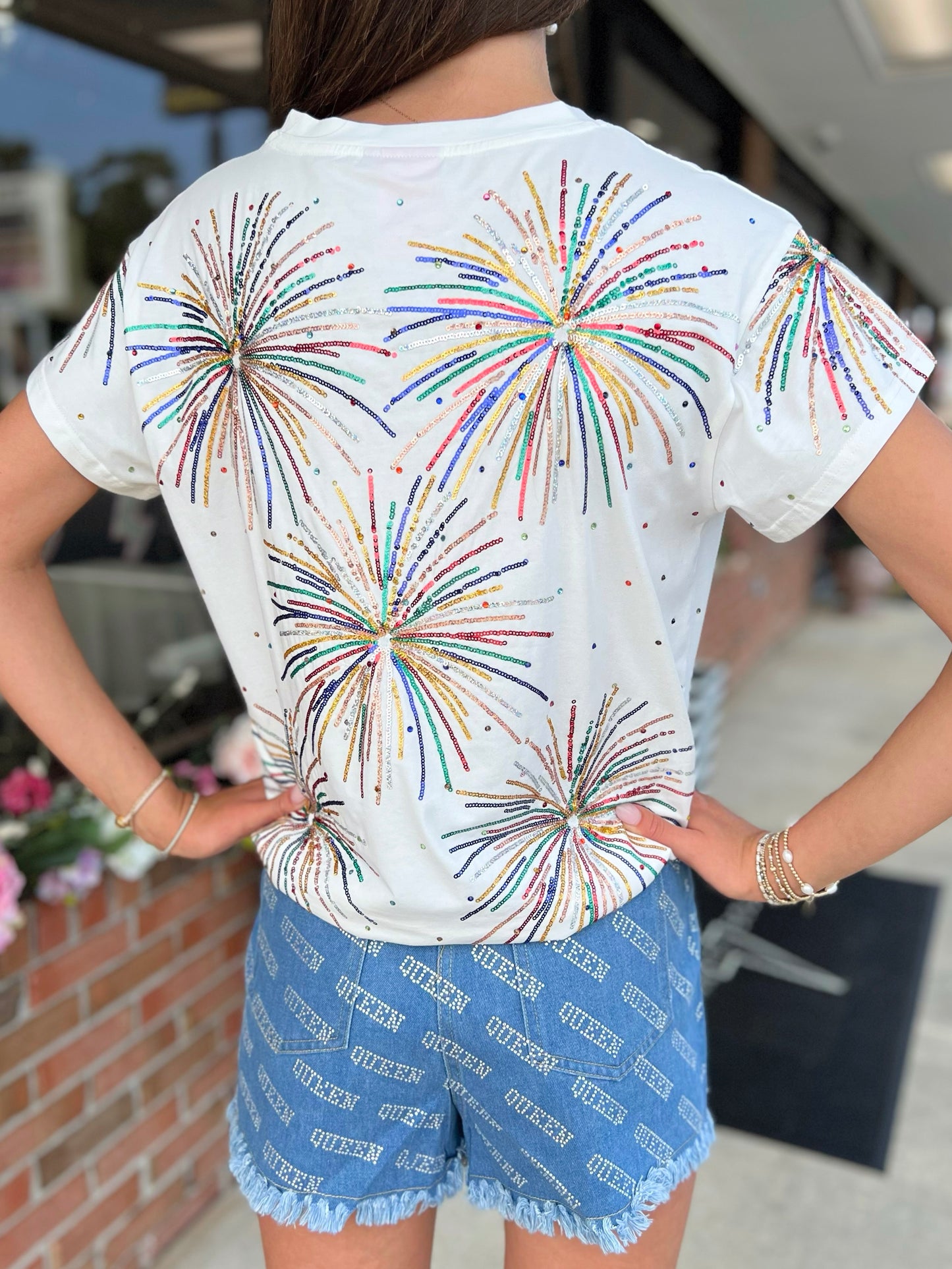 QOS White Mega Firework Tee