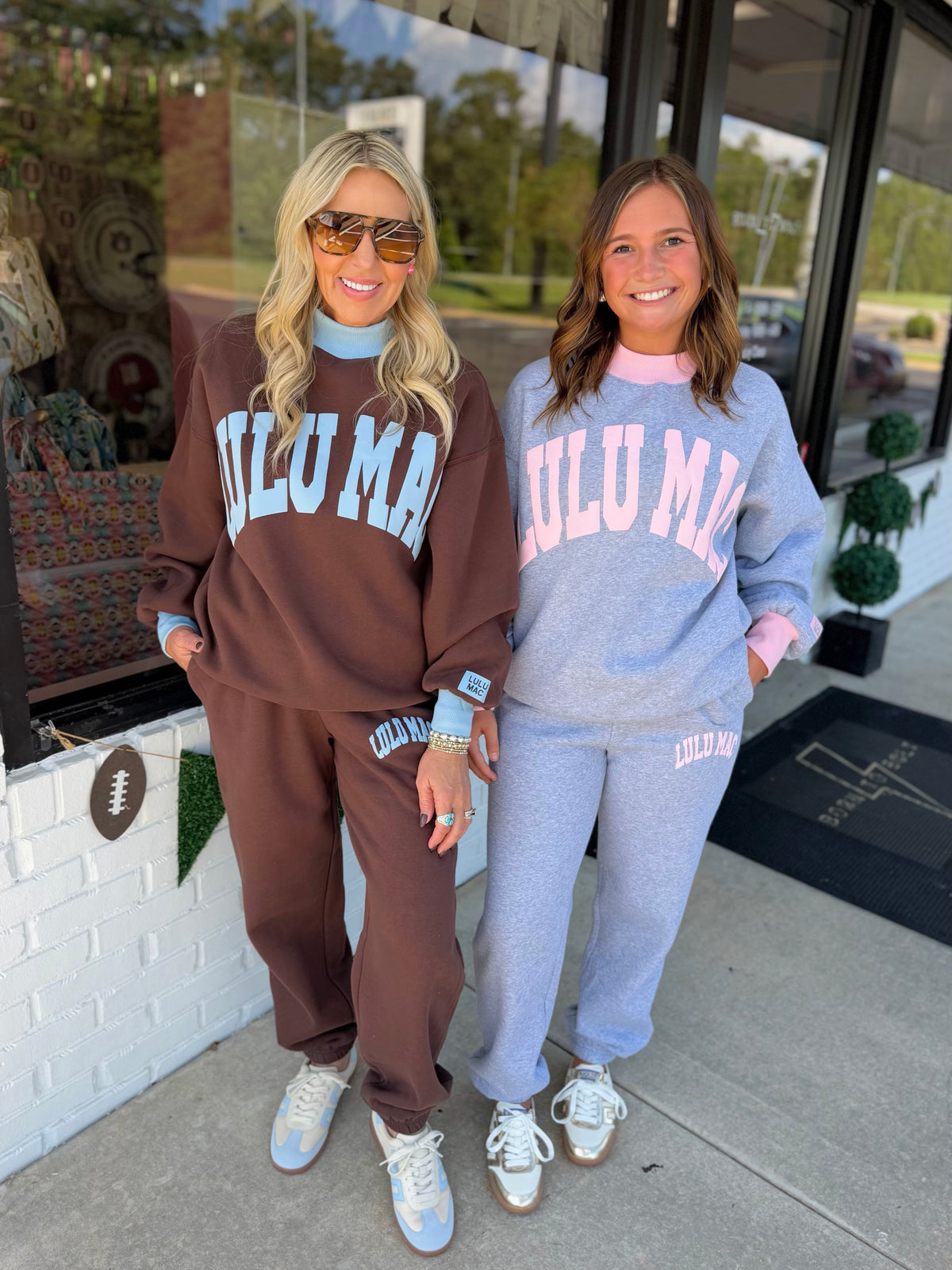 LULU MAC: Puff Pant: Brown/Light Blue