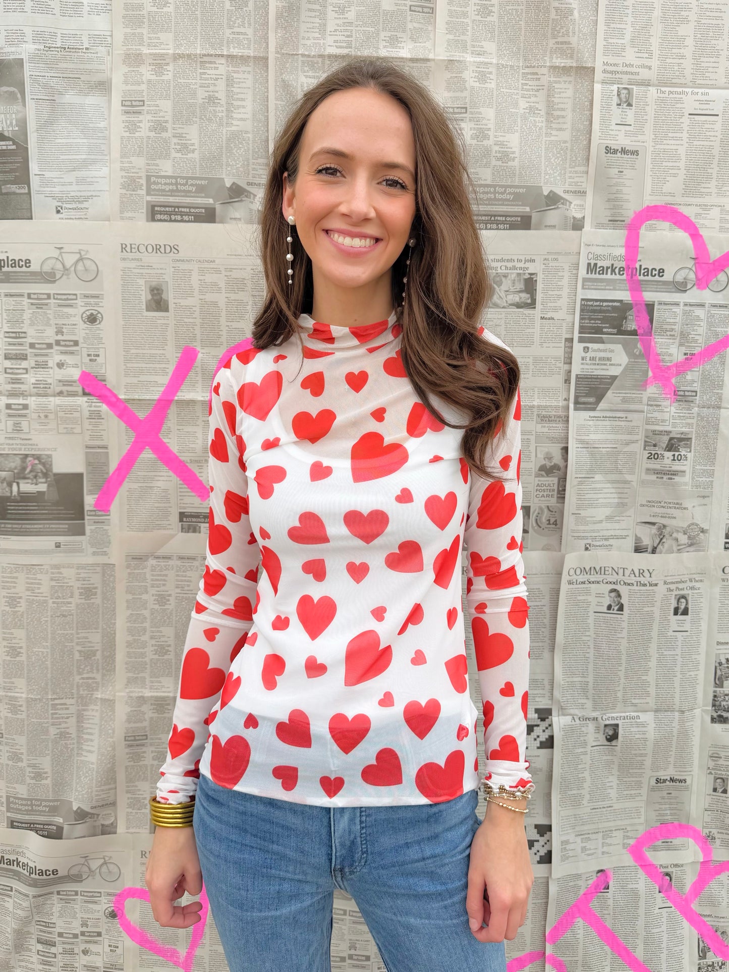 Valentines Mesh Tops