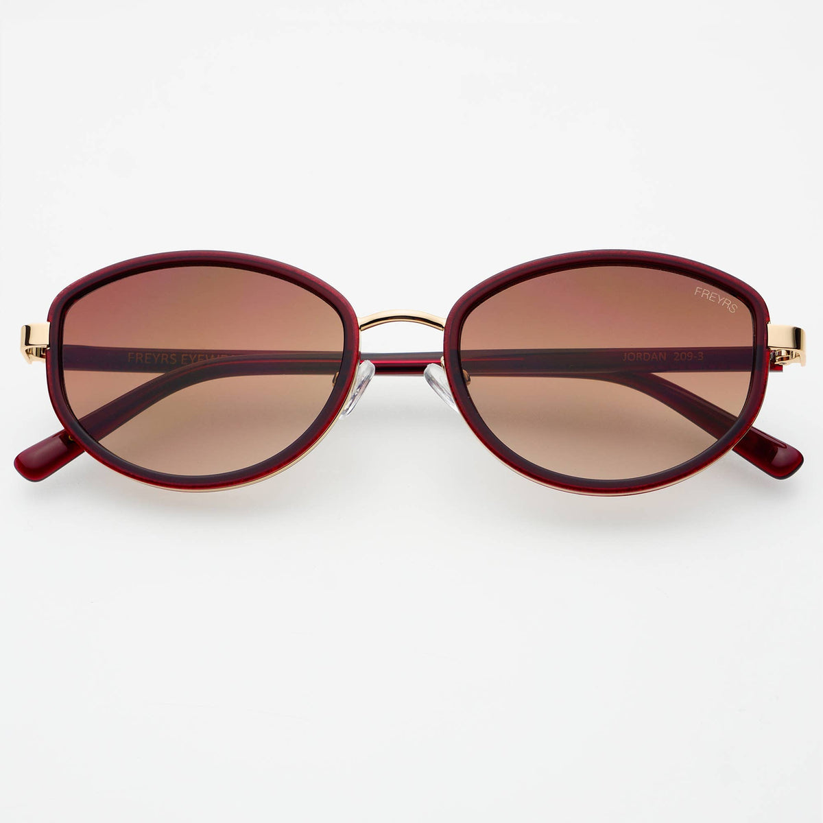 Jordan Acetate Oval Sunglasses: Burgundy