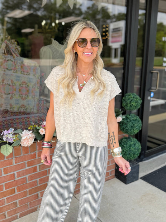 Solid Coastal Sweater Top