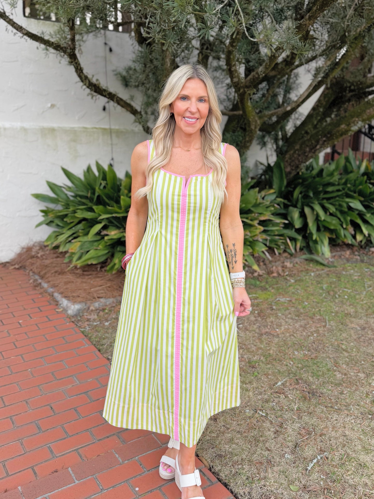 Leigh Striped Midi Dress