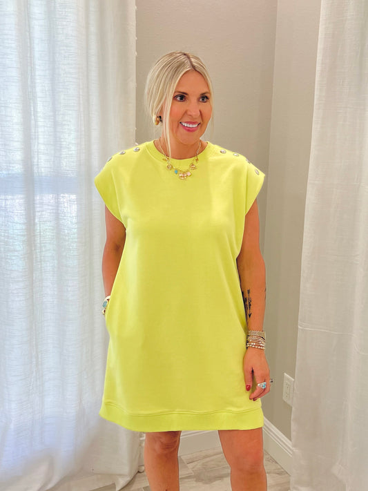 Studded Solid Dress