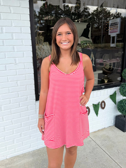 Striped Active Romper/Dress