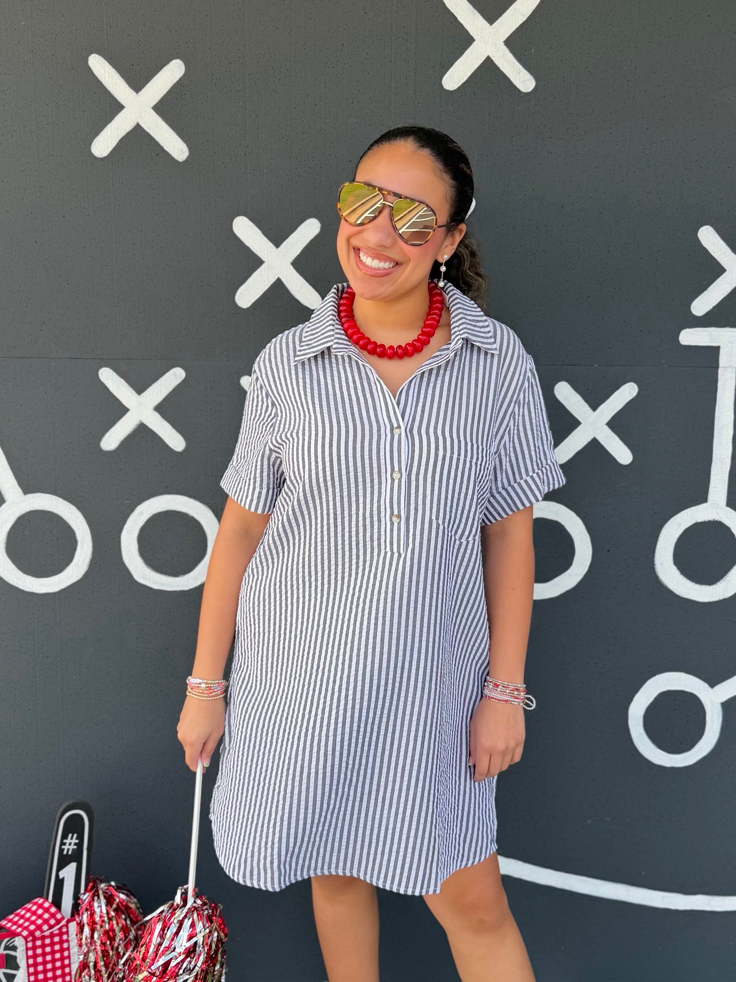 Striped Seersucker Dress