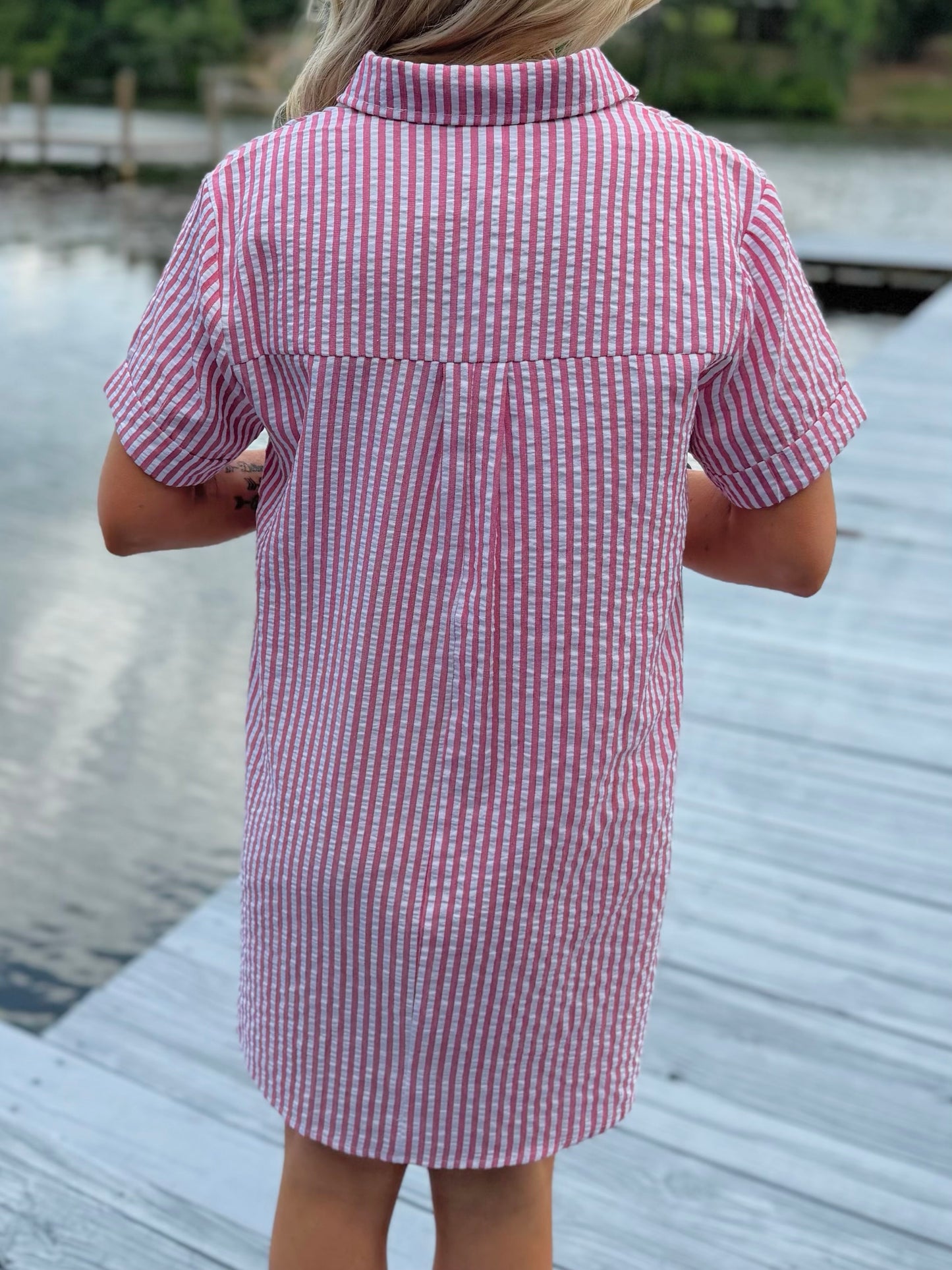 Striped Seersucker Dress