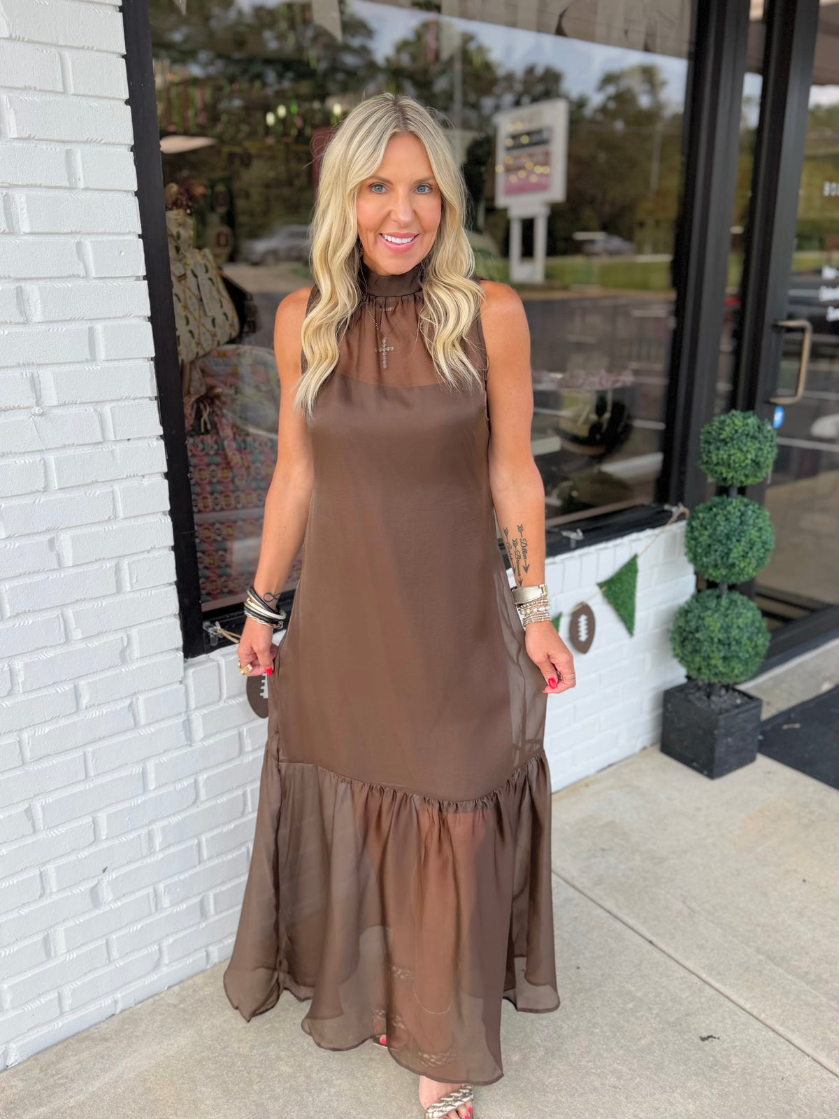 Organza Mockneck Maxi