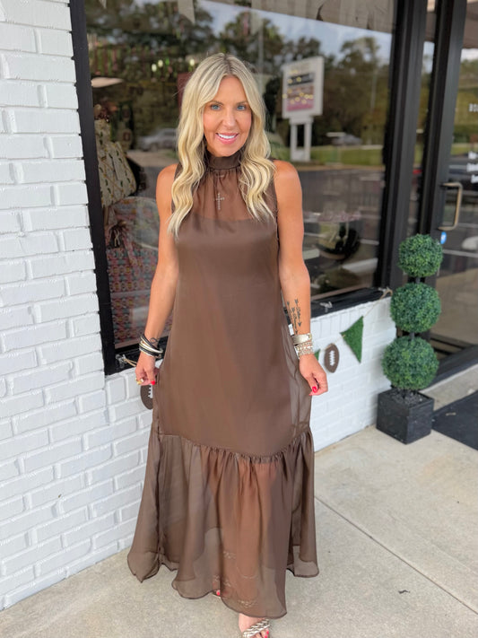Organza Mockneck Maxi