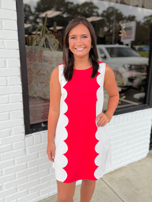 Sleeveless Scallop Dress