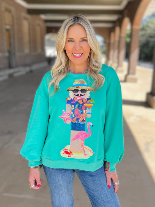 QOS Tropical Vacation Nutcracker Sweatshirt