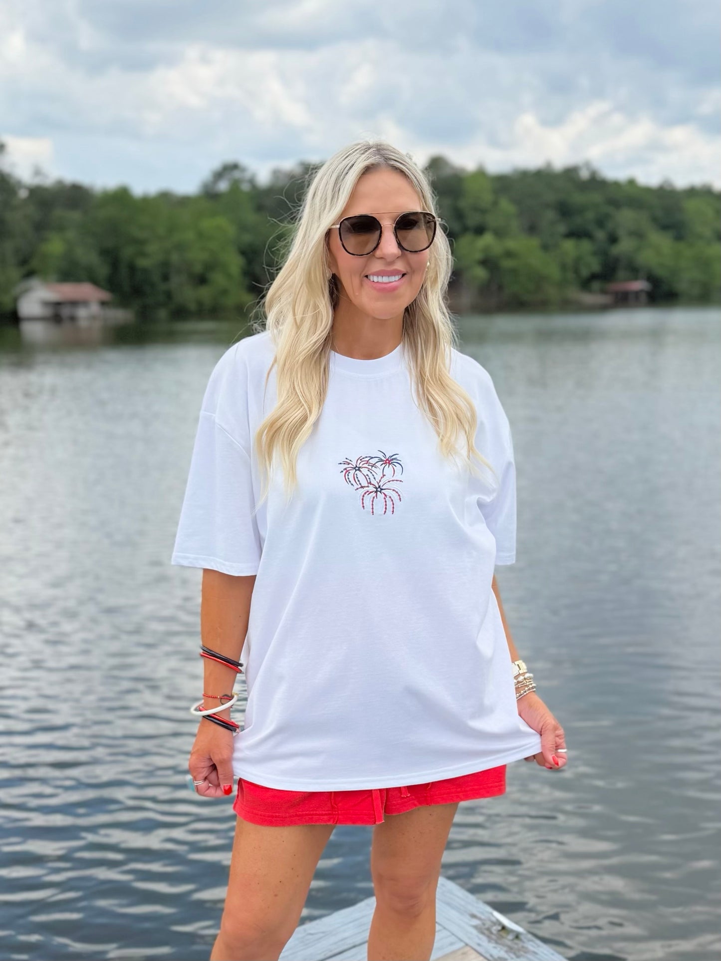 Firework Embroidered Tee