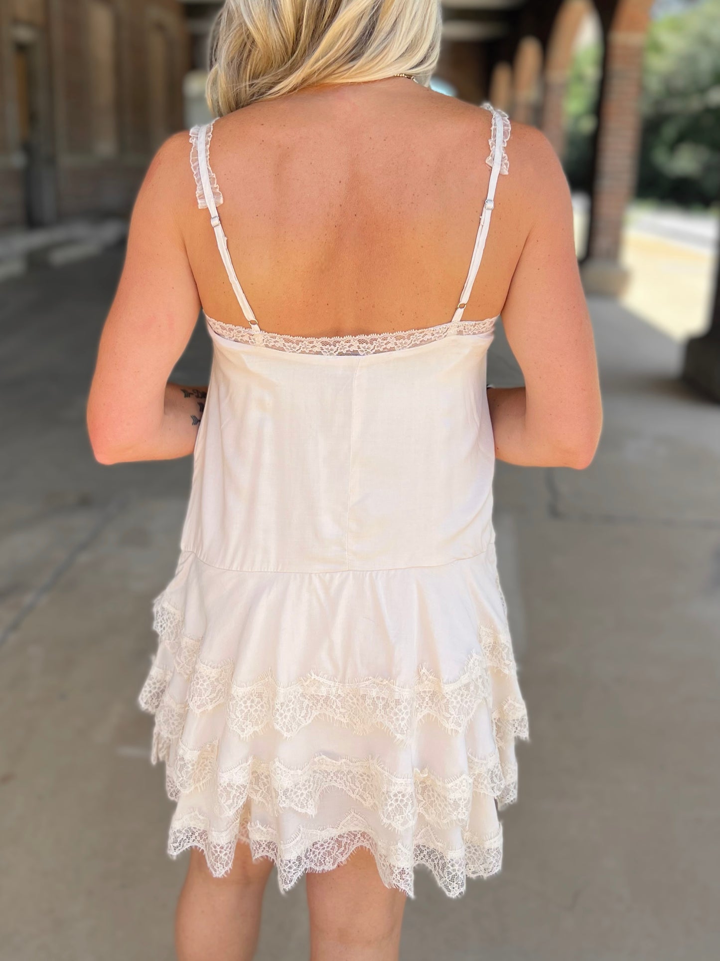 Scallop Lace Slip Dress