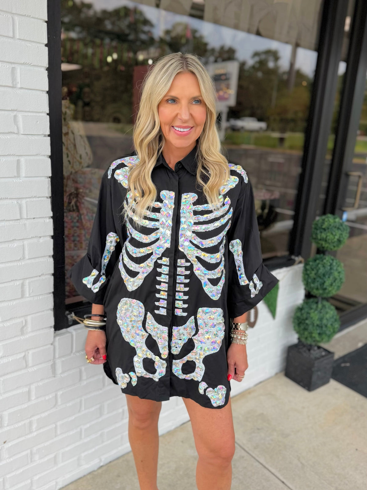 QOS Jeweled Skeleton Tunic