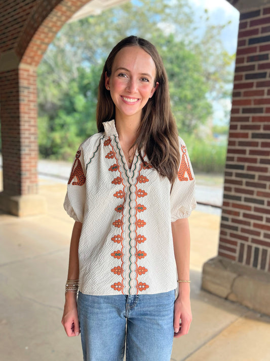 Textured Leopard Top