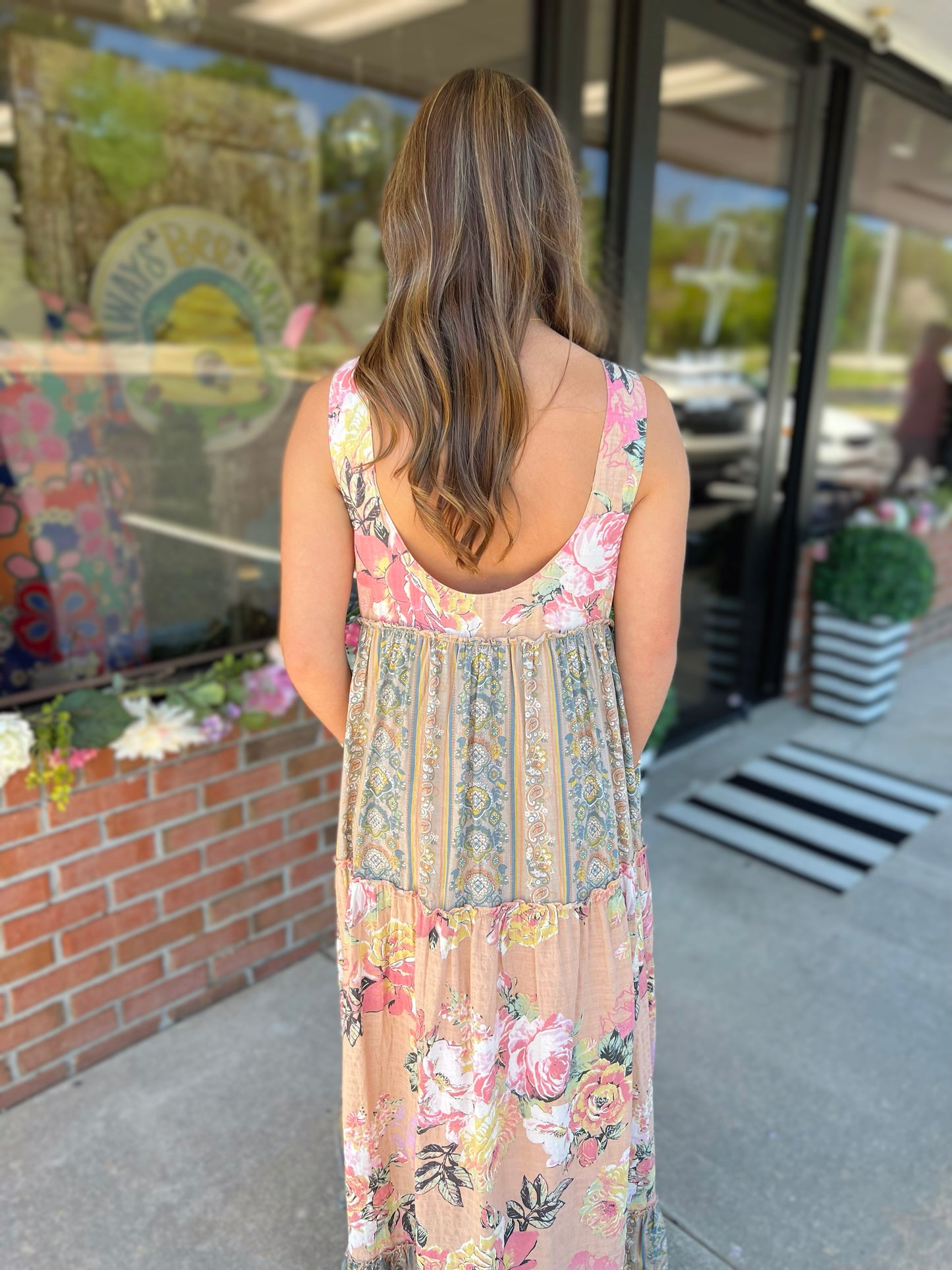 Boho Mixed Floral Maxi Dress