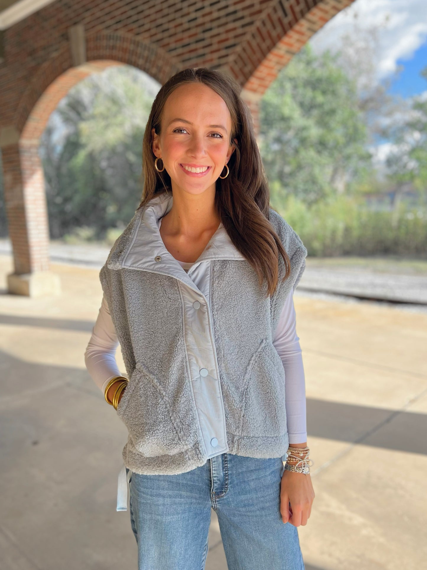 Fleece Vest with Side Tie Detail